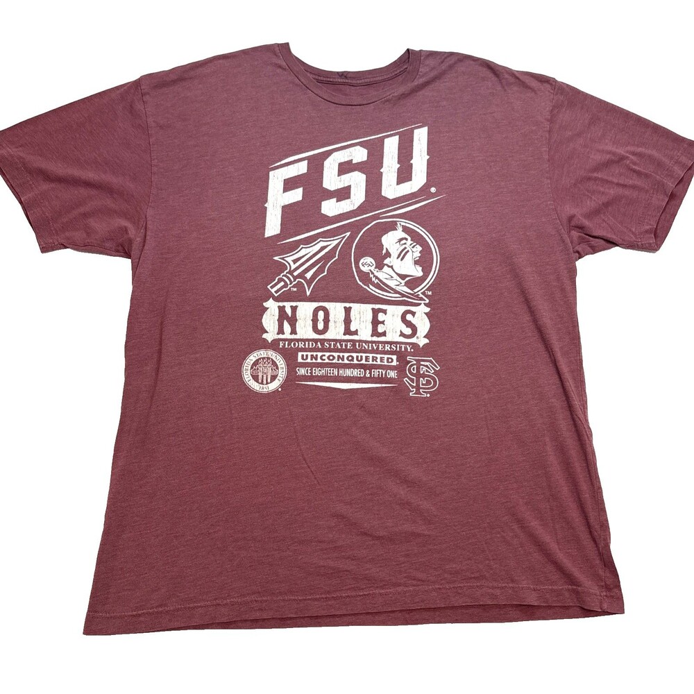 Florida State Seminoles T Shirt Mens XXL Garnet FSU Noles Distressed Graphic